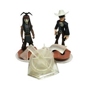 Disney Infinity 1.0 Lone Ranger & Tonto w Crystal Figurines Playset Lot Of 3